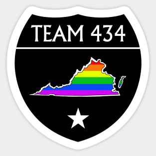 TEAM 434 - PHASE IV BLACK SHIELD RAINBOW Sticker